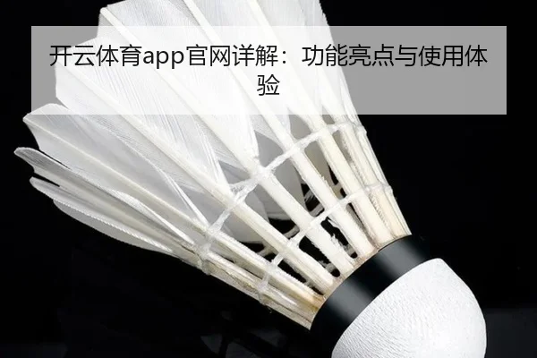 开云体育app官网详解：功能亮点与使用体验